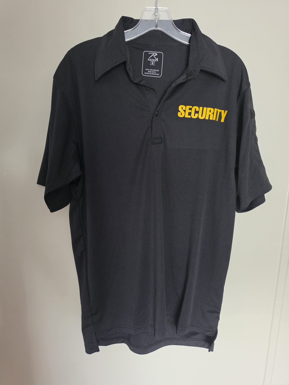 Rothco Security Polo Shirt Mens Medium Black Short Sleeve Uniform Workwear